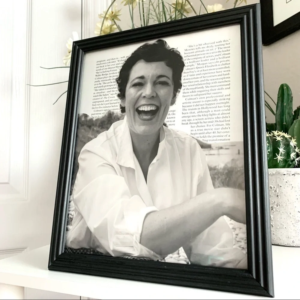 Olivia Colman Black and White Editorial Portrait Collage Wall Art Classic Film